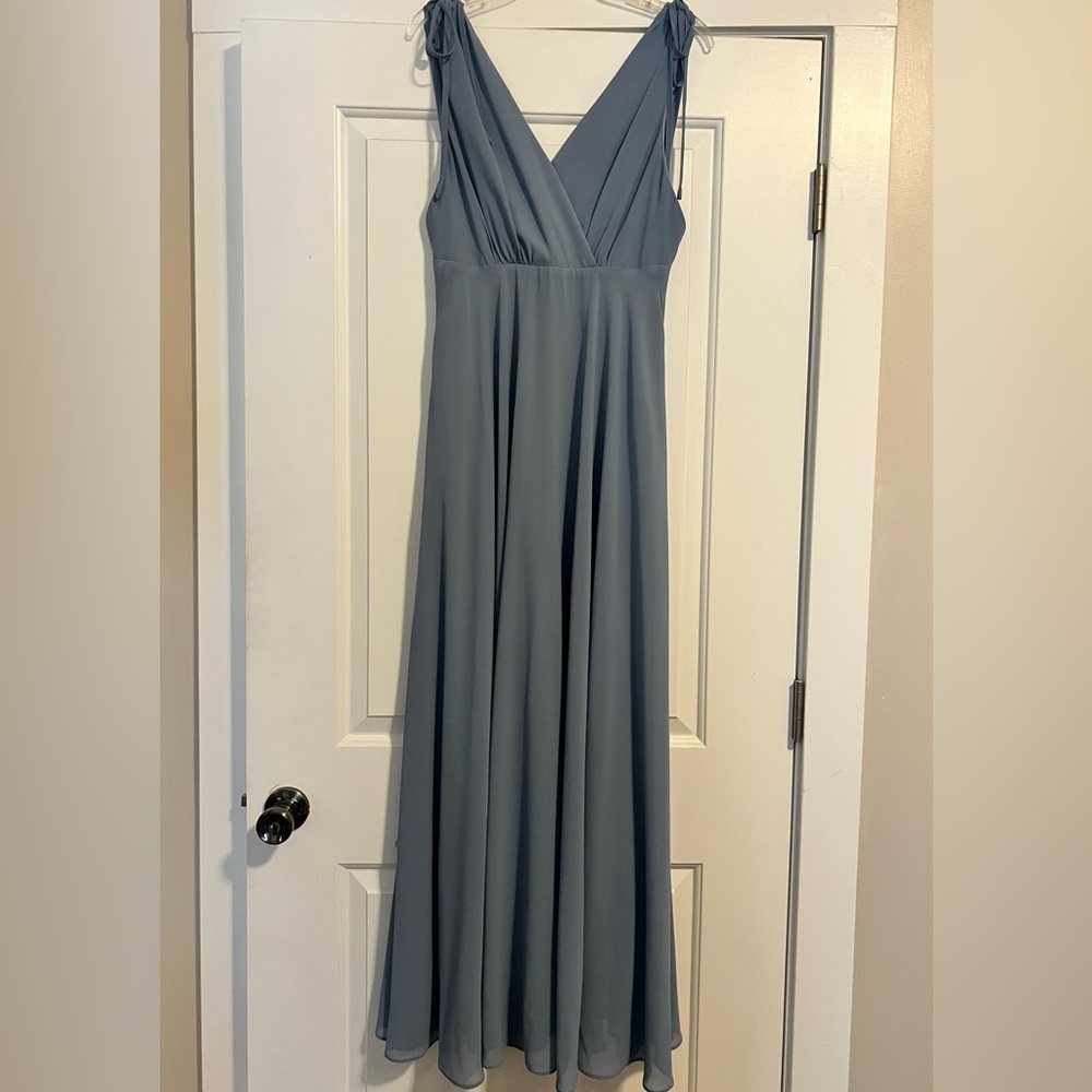 Lulus Dusty Blue Sleeveless Formal Maxi Dress